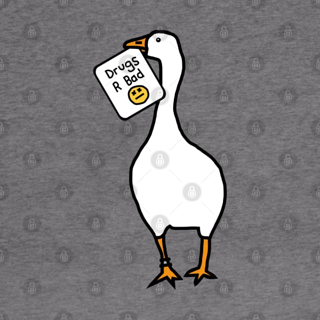 White Goose with Stolen Anti Drugs Message by ellenhenryart